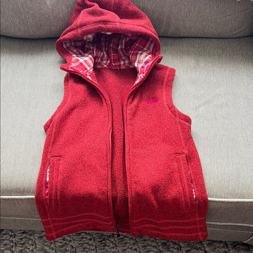 The North Face women’s Red Hooded Vest
